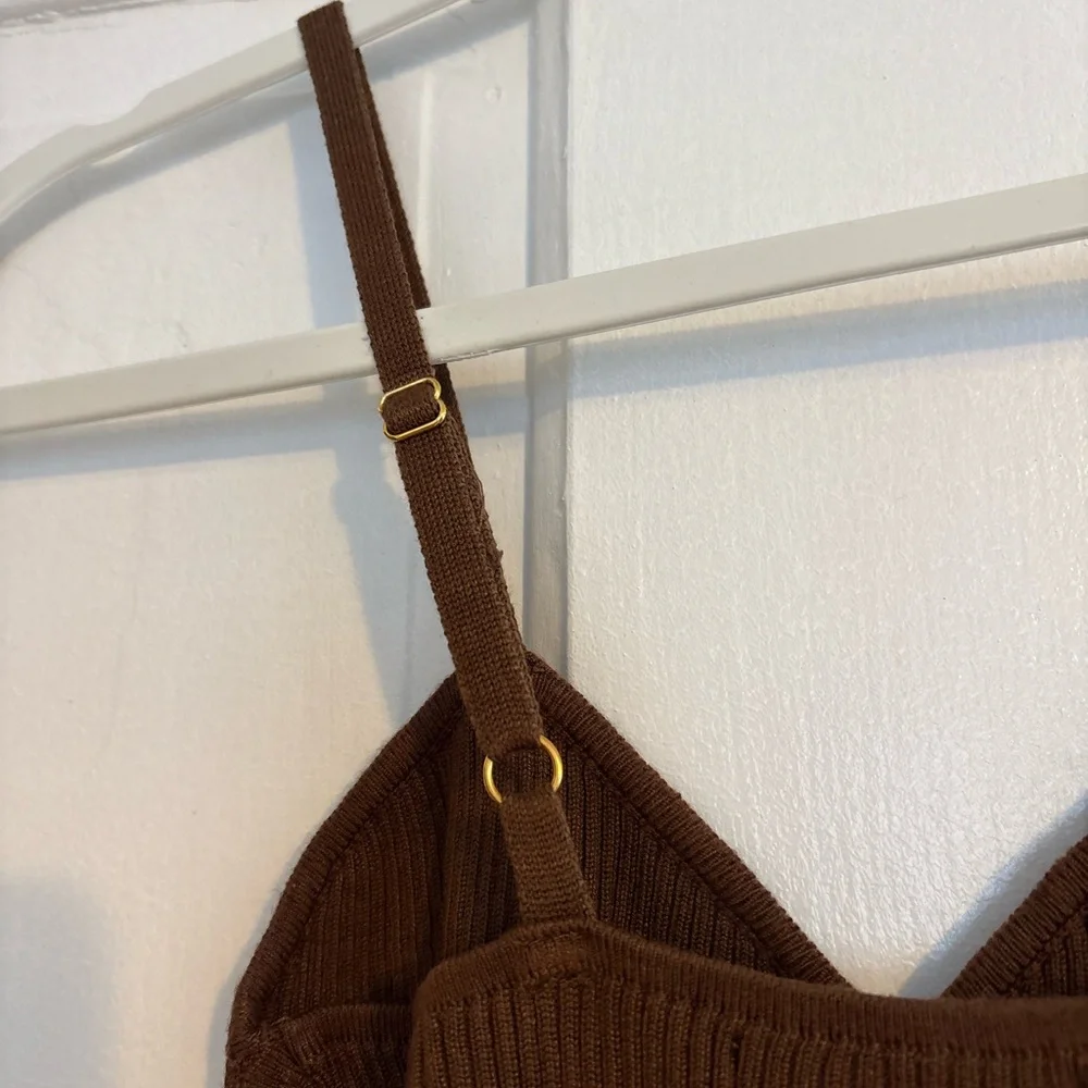 Brown Ribbed One Piece - Picture 4 of 6